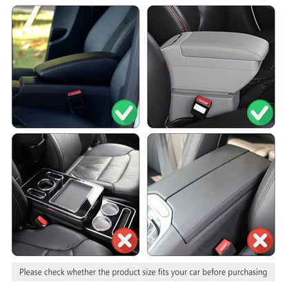 Stacool Upgraded Car Center Console Cover,Microfiber Leather Car Armrest Cover Cushion with 2 Storage Bags,Universal Car Armrest Storage Box (Brown) - color: Brown