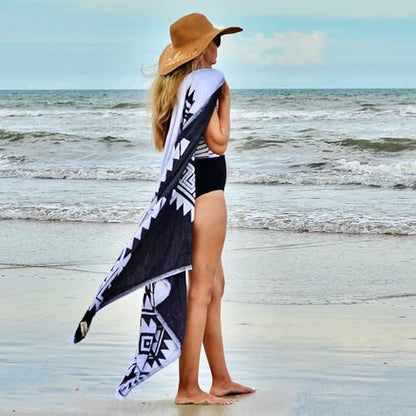 Bersuse 100% Cotton Yucatan Turkish Towel - 39x71 Inches, Black - color: Black