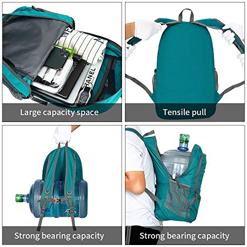 FENGDONG 35L Lightweight Foldable Waterproof Packable Travel Small Hiking Backpack Daypack for men women - color: A3-green-upgrade
