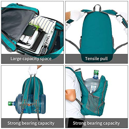 FENGDONG 35L Lightweight Foldable Waterproof Packable Travel Small Hiking Backpack Daypack for men women - color: A3-green-upgrade