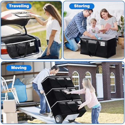 StorageRight Large Moving Bags Heavy Duty Storage Totes for Storage,Packing & Moving Collapsible Moving Supplies with Large Capacity, Reinforced Zippers and Handles, 88L, 8 Packs - size: 88L