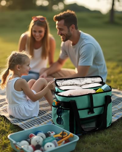 Large Beach Tote Bag with Insulated Cooler Compartment– Spacious Mesh Beach Bag for Pool, Swim & Travel, Wet/Dry Separate Compartments
