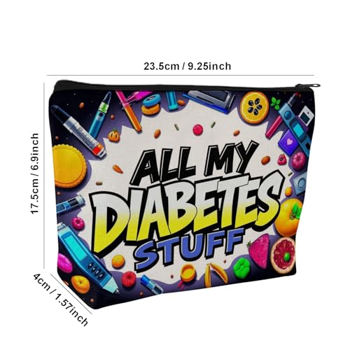 Medicine Storage Pouch with Diabetes, Medicines Bag, and Medical Supply Designs, White Canvas Zipper Cases, Multi-Use Functionality (Gift for Birthdays, Graduation, Christmas) (Style H) - style: Style H