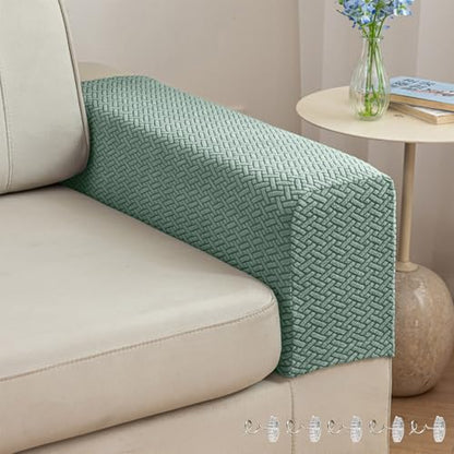 Yoovat Couch Arm Covers Sofa Arm Cover armrest Covers for Sofa Couch Armrest Cover Chair Arm Cover Set of 2 (Texture-Green,Large (Set of 2)) - color: Texture-green, size: Large (Set of 2)