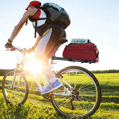 MOSISO Bike Rack Bag, Waterproof Bicycle Trunk Pannier Rear Seat Pouch Cycling Bike Carrier Backseat Storage Luggage Saddle Shoulder Bag - color: Red