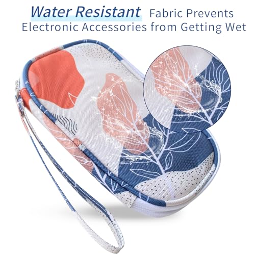 Electronics Organizer Travel Case, Cable Organizer Travel Essentials Tech Pouch,Suitable for Charger, Cable, Phone，Flash Drive,Desert leaf - color: Desert leaf
