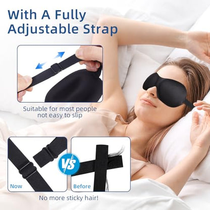 4-Pack Eye Masks for Sleep with Adjustable Strap Comfortable Sleep Masks for Women and Man Night Sleep, Travel, Nap Gery - color: Black&blue&purple&gray