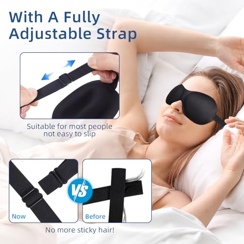4-Pack Eye Masks for Sleep with Adjustable Strap Comfortable Sleep Masks for Women and Man Night Sleep, Travel, Nap Red - color: Black&purple&blue&red