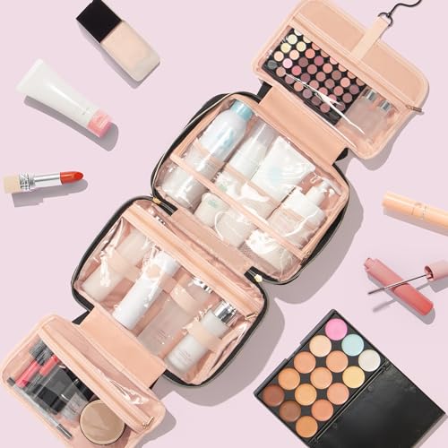 Gifts for Women, Initial Toiletry Makeup Bag Hanging Cosmetic Organizer with Embroidery Letter Personalized Nurse Teacher Appreciation Birthday Mothers Day Gifts for Mom Sister Wife Friends Auntie Her - style: C
