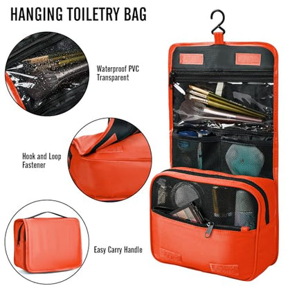 Veken 8 Set Packing Cubes for Travel Essentials, Suitcase Organizer Bags in 4 Sizes, Carry-On Luggage Accessories with Large Laundry & Hanging Toiletry Bag, Must-Have for Airplane, Road Trip & Camping