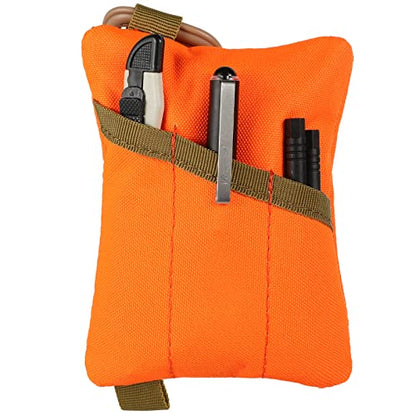 FRTKK 2 Pack Tactical Compact EDC Pouches Military Molle Utility Pouch Accessories Organizer Pouch Coin Purse Keychain Pocket Credit Card Holder Waist Pack - color: Orange 3