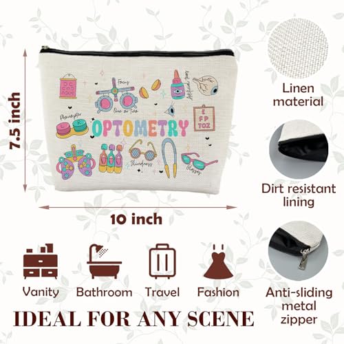Optometry Gifts, Doctor Nurse Makeup Bag for Purse, Ophthalmology Gifts Cosmetic Bag Travel Toiletry Bag for Women, Eye Optometrist Gifts Zipper Makeup Pouch - color: profession makeup bag-optometry