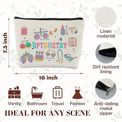 Optometry Gifts, Doctor Nurse Makeup Bag for Purse, Ophthalmology Gifts Cosmetic Bag Travel Toiletry Bag for Women, Eye Optometrist Gifts Zipper Makeup Pouch - color: profession makeup bag-optometry