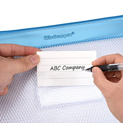 Wisdompro Zipper Pouch, 4 Packs Durable Letter Size Waterproof Mesh File Bag, Document Organizer - Blue - color: Blue