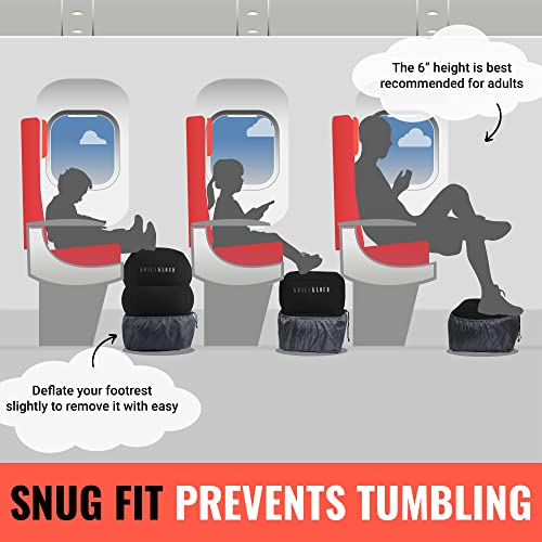 Koala Kloud 3 Height Travel Foot Rest - Gray Inflatable Foot Rest Pillow, Car Seat, Airplane Bed for Toddler Travel Essentials Kids Accessories - color: Black