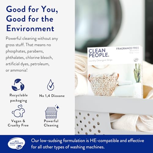 The Clean People Laundry Detergent Sheets - Laundry Soap - Ultra Concentrated, Recyclable Packaging, Stain Fighting - Fresh Scent, 192 Pack - size: 192 Count