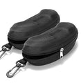 Yamrots 2 Pcs Zipper Hard Sunglasses Cases Portable Travel Eyeglasses Cases with Plastic Hook - color: Black