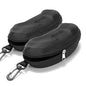 Yamrots 2 Pcs Zipper Hard Sunglasses Cases Portable Travel Eyeglasses Cases with Plastic Hook - color: Black