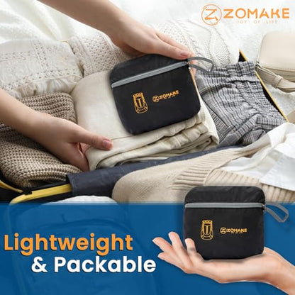 ZOMAKE Ultra Lightweight Packable Backpack 25L - Foldable Hiking Backpacks Water Resistant Small Folding Daypack for Travel(Black, Medium Gray) - color: Black, Medium Gray