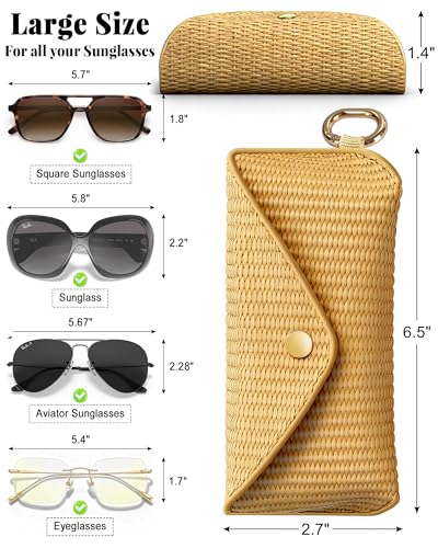 RayLove Glasses Case Hard Shell, Portable Sunglasses case Travel Protection Glasses Case, Reading Glasses Case for Women Men - color: Woven, Mocha