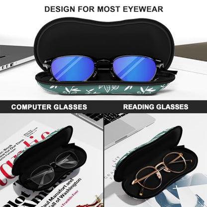 Sunglasses Soft Case, Ultra Light Portable Neoprene Zipper Glasses Case for Men Women - color: Eucalyptus Leaves