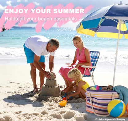 CaCTOUR Large Beach Bag Women,Beach Bags Waterproof Sandproof with Zipper Wet Pocket,Beach Tote Pool Bag for Swim Gym Travel - color: Pink