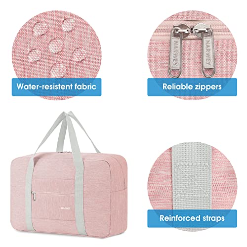 For Spirit Airlines Personal Item Bag Foldable Travel Duffel Bag Tote Carry on Luggage Duffle Overnight for Women and Men - color: 1112-Thick Series Pink