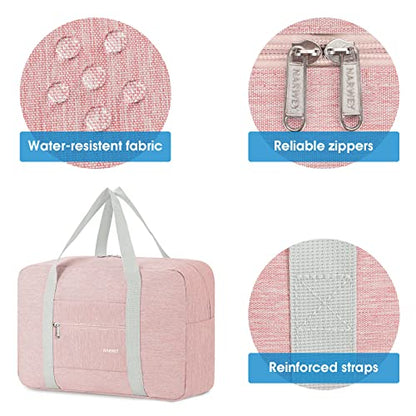 For Spirit Airlines Personal Item Bag Foldable Travel Duffel Bag Tote Carry on Luggage Duffle Overnight for Women and Men - color: 1112-Thick Series Pink