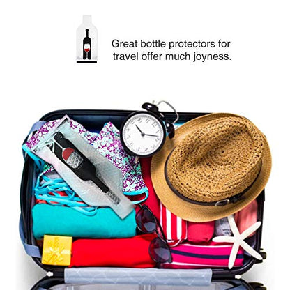 5 Pack Reusable Wine Bag for Travel Wine Bottle Protector Sleeve for Airplane Car Cruise Protection Luggage Leak-proof - color: Bottle, 5 pack