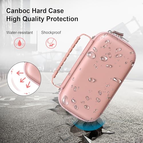 Canboc Carrying Case for Ceptics Universal Travel Adapter Kit, World Travel Adapter Kit Box with Removable Shoulder Strap, Zipper Mesh Bag fit USB Cable, Rose Gold (Case Only) - color: Rose Gold+Rose Gold