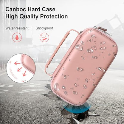 Canboc Carrying Case for Ceptics Universal Travel Adapter Kit, World Travel Adapter Kit Box with Removable Shoulder Strap, Zipper Mesh Bag fit USB Cable, Rose Gold (Case Only) - color: Rose Gold+Rose Gold