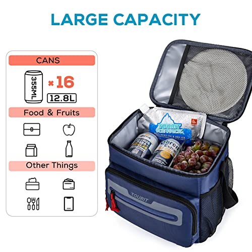 TOURIT Large Lunch Bag 14L Insulated Lunch Box Lunch Cooler for Men Women Work, Black - color: Y-Dark Blue