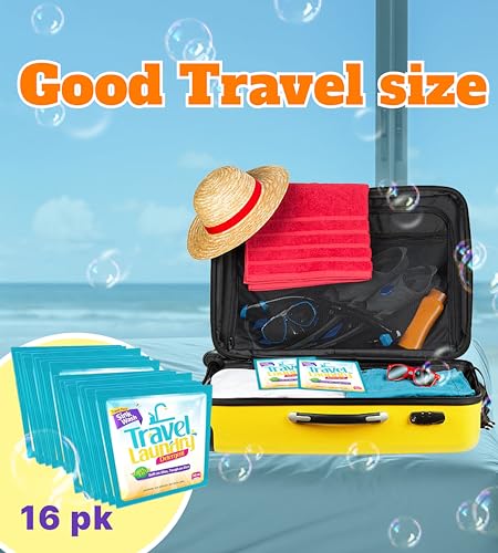 TidyFriend Sink Travel Laundry Detergent 10 ml, 16 Pack Effective Travel Detergent Packets for Sink Washing, Lightweight Must Haves Laundry Essentials - size: 16 Pack