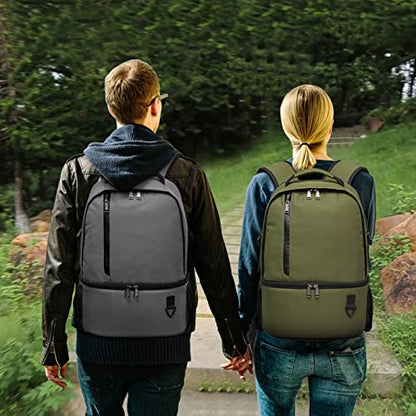 TUGUAN Insulated Cooler Backpack 38 Cans Double Deck Leakproof Lightweight Soft Lunch Backpack Small Cooler Bag Beach Picnic - color: 8901-gray