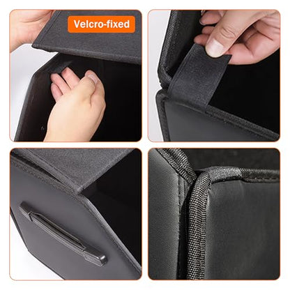 Trunk Organizer,car organizers and storage,black Leather Storage Box with lid,Fiberboard,Collapsible,15''L x 13''W x 12.4''H,2K inches³(size A) - size: 15"L×13"W×12.4"H, 9lbs, 2K in³