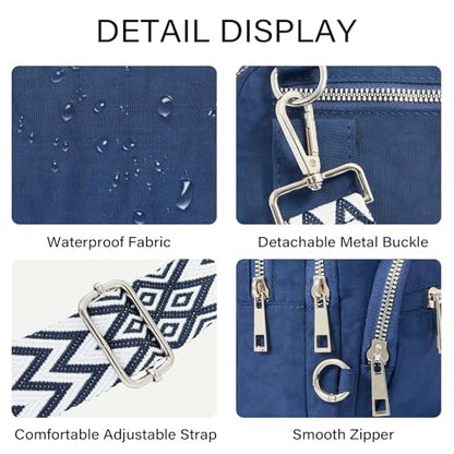 CLUCI Anti Theft Crossbody Bags for Women Travel Small Crossbody Bag Purses for Women RFID Nylon Belt Bag - color: Blue