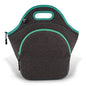 Nordic By Nature Insulated Neoprene Lunch Bag, Soft & Foldable Washable & Reusable Extra-Pocket (L) Dark Grey/Lagoon - color: Dark Gray/Lagoon, size: Large