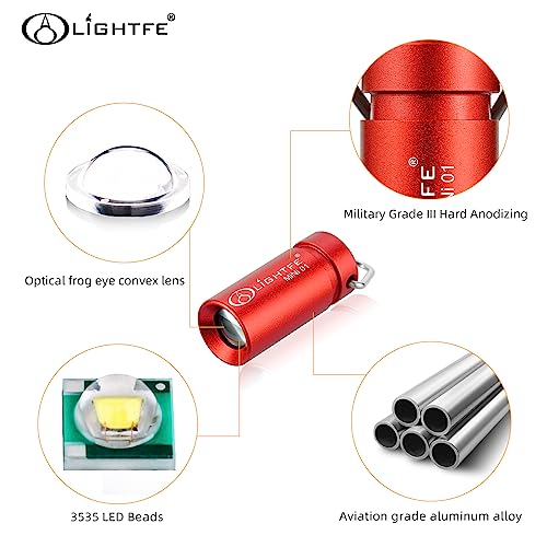 MINI01 Keychain Flashlight mini Keychain Light is Light, Small, and Bright(Mini01-Red) - color: Mini01-Red
