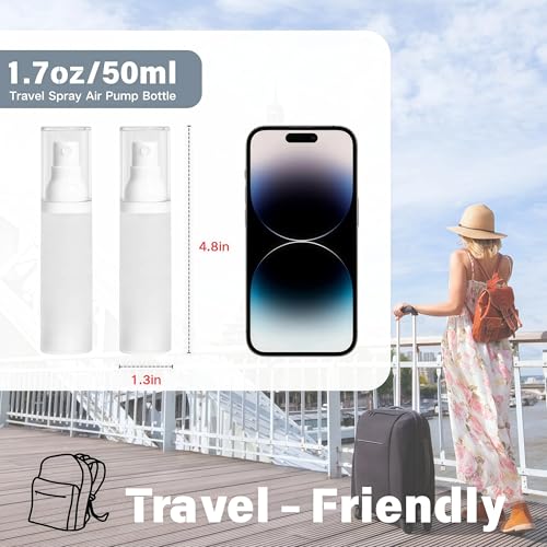 360° Angle Work - Small Spray Bottle | 1.7oz/50ml - Mini Spray Bottle - TSA Approved Travel Bottle | Portable Refillable Leak Proof | For Perfume Toner Hair spray Facial Moisturizing | 1.7oz/50ml-PK 2 - size: 1.7 fl oz (2 Count)