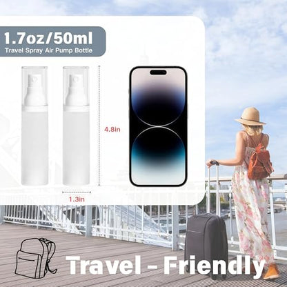 360° Angle Work - Small Spray Bottle | 1.7oz/50ml - Mini Spray Bottle - TSA Approved Travel Bottle | Portable Refillable Leak Proof | For Perfume Toner Hair spray Facial Moisturizing | 1.7oz/50ml-PK 2 - size: 1.7 fl oz (2 Count)