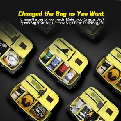 Sneaker Bag for Travel/Sneakerhead gift/Outdoor Sports Bag/Gym Bag /, A Multi-functional Travel Duffel Bag with 3 Adjustable Dividers, & Shoulder Strap,Made of Nylon, by Krone Kalpasmos-classic - color: Yellow