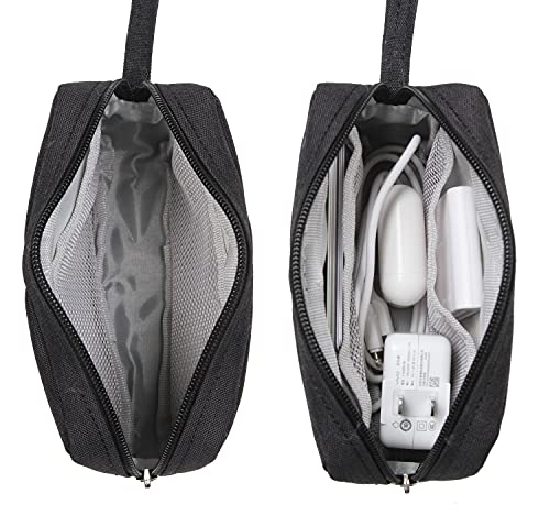 2 Pieces Small Zippered Pouch, Portable Electronics Soft Organizer, Little Toiletry Carry Bag Mini Cosmetic Makeup Bag, Coin Purse Wallet, Travel Accessories Make up Case for Purse,Storage Black