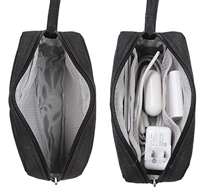 2 Pieces Small Zippered Pouch, Portable Electronics Soft Organizer, Little Toiletry Carry Bag Mini Cosmetic Makeup Bag, Coin Purse Wallet, Travel Accessories Make up Case for Purse,Storage Black