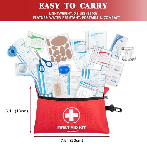 Atickyaid Mini First Aid Kit - 140 Piece Small First Aid Medical Kit for Car, Home, Office, Travel, Camping, Sports, Outdoor, School - Emergency First Aid Supplies and Survival Kit - size: 140 Pieces