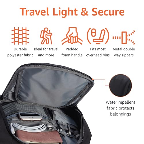 Amazon Basics Travel Laptop Backpack with Multiple Pockets and Compartments for 15.6 inch Laptop, Water Resistant, Spacious with Padded Shoulder Straps, Black | for 15.6 inch Laptop - size: 15.6"