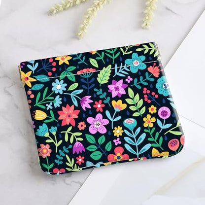 2Pcs PU Leather Small Squeeze Coin Purse Pouch Mini coin Bag Unique And Cute Wallet Cosmetic Bags Change Bag For Women Girls Men Black And White Floral - color: Black And White Floral