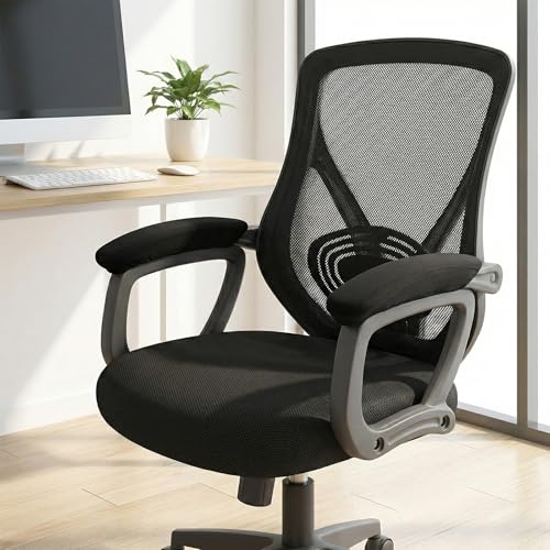 2 Pcs Office Chair Armrest Covers, Stretchable Armrest Protectors, Removable Arm Rest Covering, Washable Office Seat Hand Rest Protector for Computer Chair, Black
