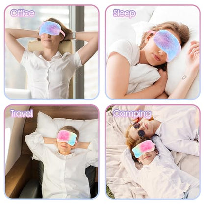 2 Pack Plush Sleeping Eye Mask Soft Plush Eye Mask Fuffy Eye Cover Comfortable Sleep Mask Blindfold Rainbow Faux Fur Eye Shade for Women, Men and Kids Travel Nap Sleeping - color: Rainbow
