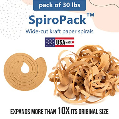 IDL Packaging SpiroPack™ Stylish Box Filler 30 lbs in a Box, Brown, Wide-Cut Spirals - Packing Filler for Baskets, Gift Boxes, and Packages - Modern Alternative to Shredded and Crinkle Paper - color: Kraft, size: 30 lbs
