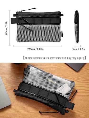 TACTICAL_GEEK EDC Modular Carry Pouch, Waterproof Nylon Organization, Multifunctional Utility Carry Pouch, Semi-Transparent Mesh Pouch for Storing Tools, Daily Necessities - size: Storage A16